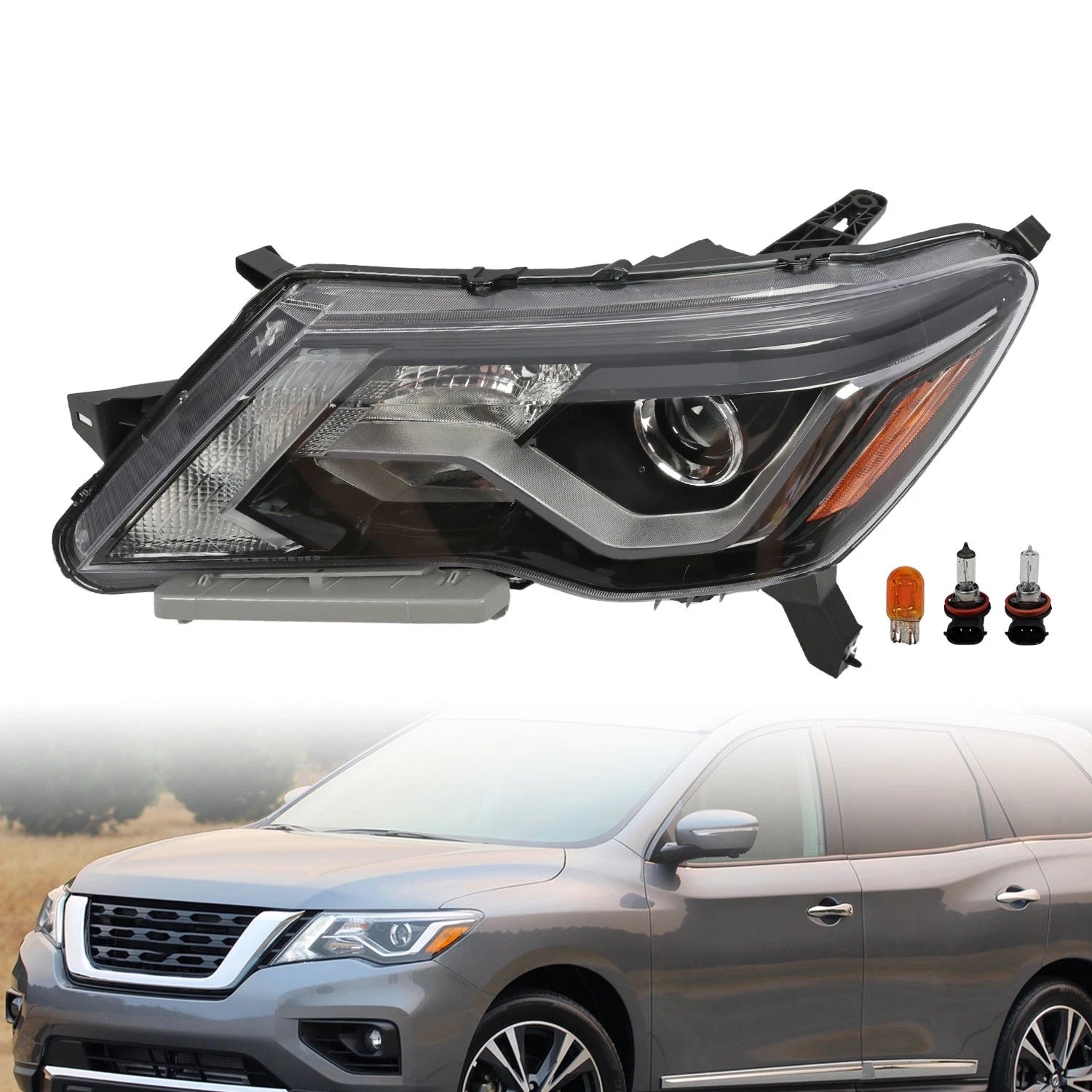 Headlight for Nissan Pathfinder (2017–2020) Halogen LED DRL LH 260609PF9A