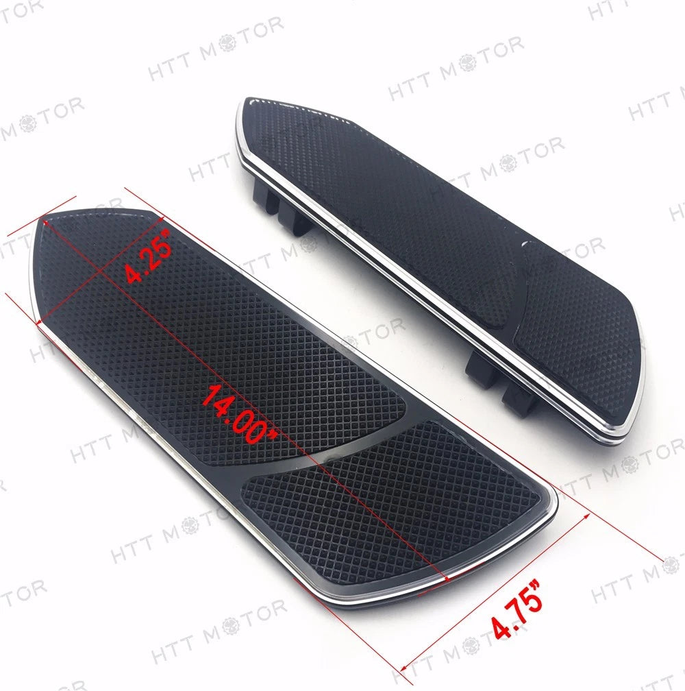 Set of 2 Black CNC Front Rider Floorboards for Harley Touring Softail (1984–2015)