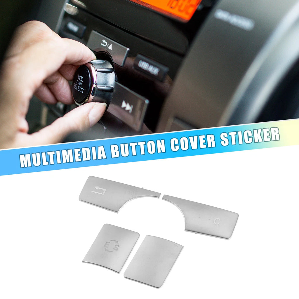 Multimedia Radio Button Cover Sticker for Mercedes-Benz (1 Set) ABS Silver Tone
