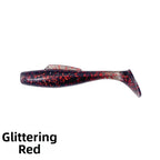 Set of 6 Floating T-Tail Soft Bait TPR 6.5/8cm for Blackwater Fishing