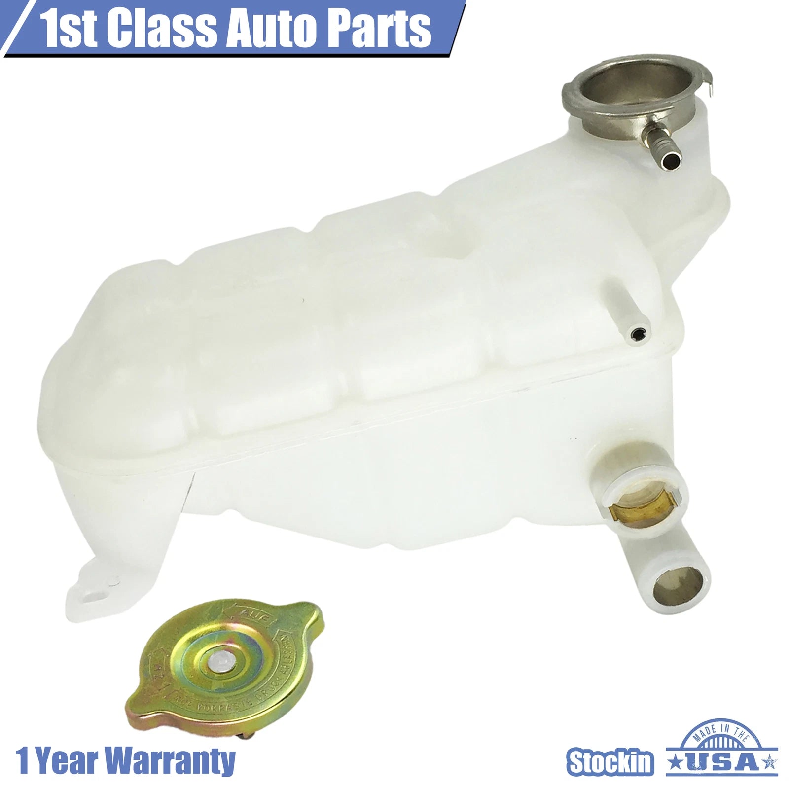 Coolant Overflow Tank Reservoir with Cap for Mercedes-Benz W201 W124 (1983–1996)