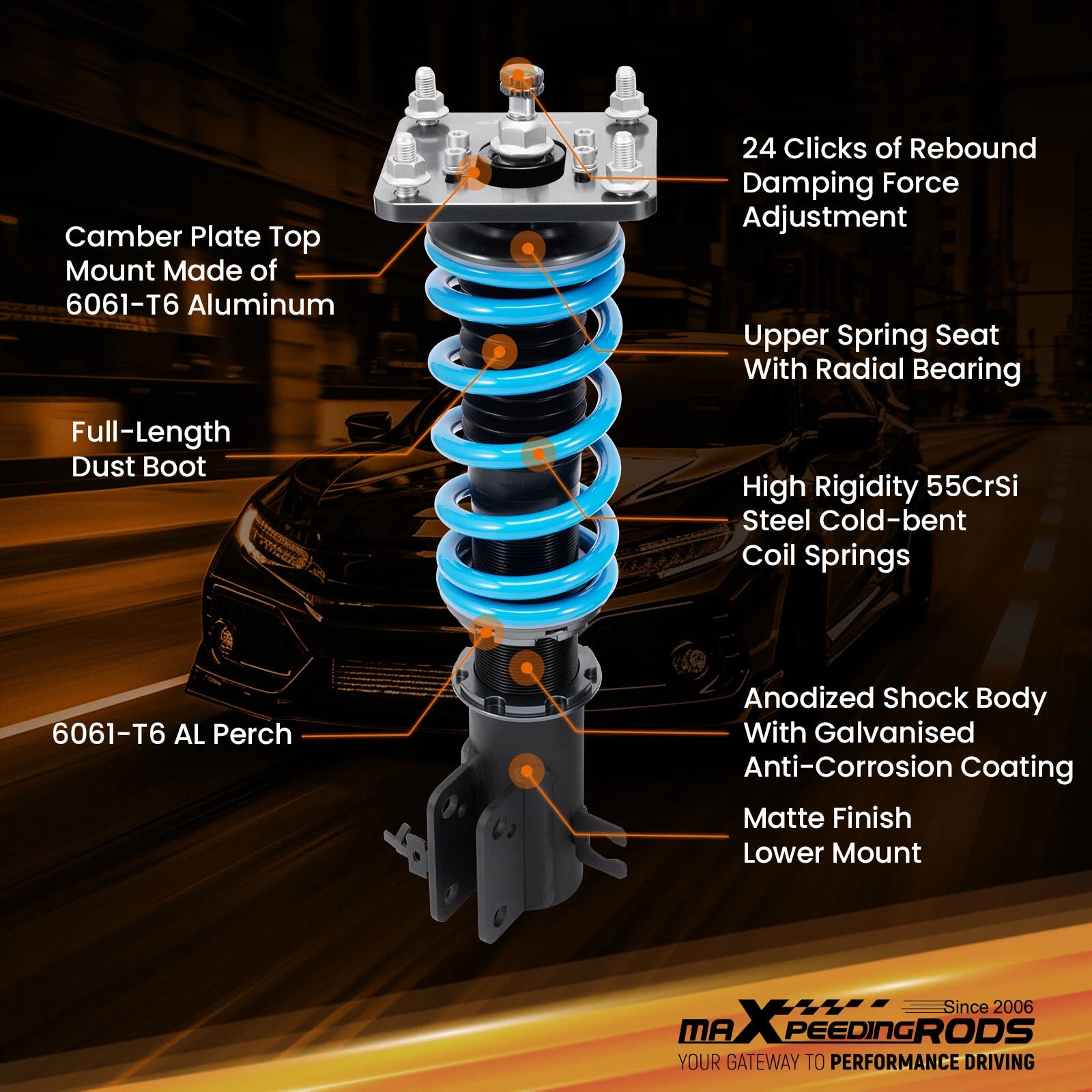 24 Level Coilover Suspension Kit for Mazda 323 / Protégé (1990-1994)