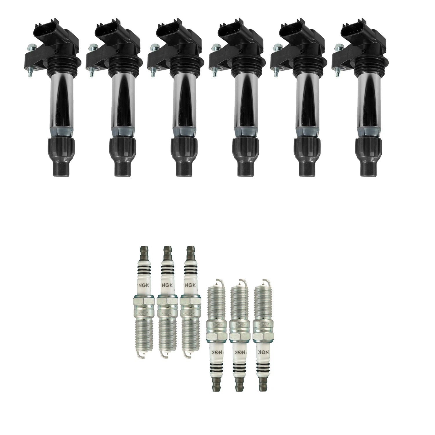 Set of 6 NGK Ignition Coils & Iridium Spark Plugs for Acadia Traverse Terrain (V6)