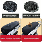 Scooter Cushion Seat Cover Waterproof Black Leather for Scooter