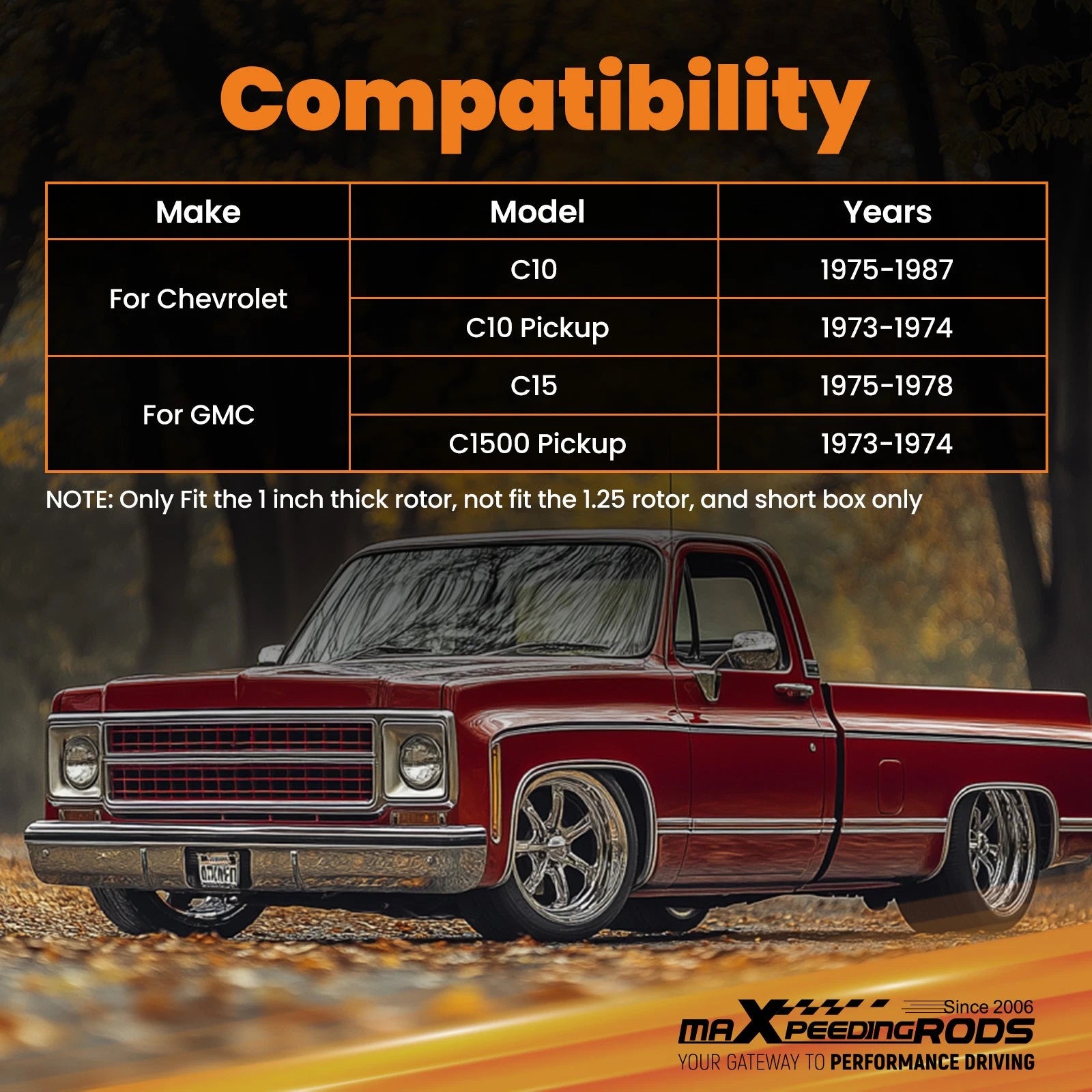 Lowering Kit 3" Front 4" Rear for Chevrolet C10 GMC C15 (1973–1987)
