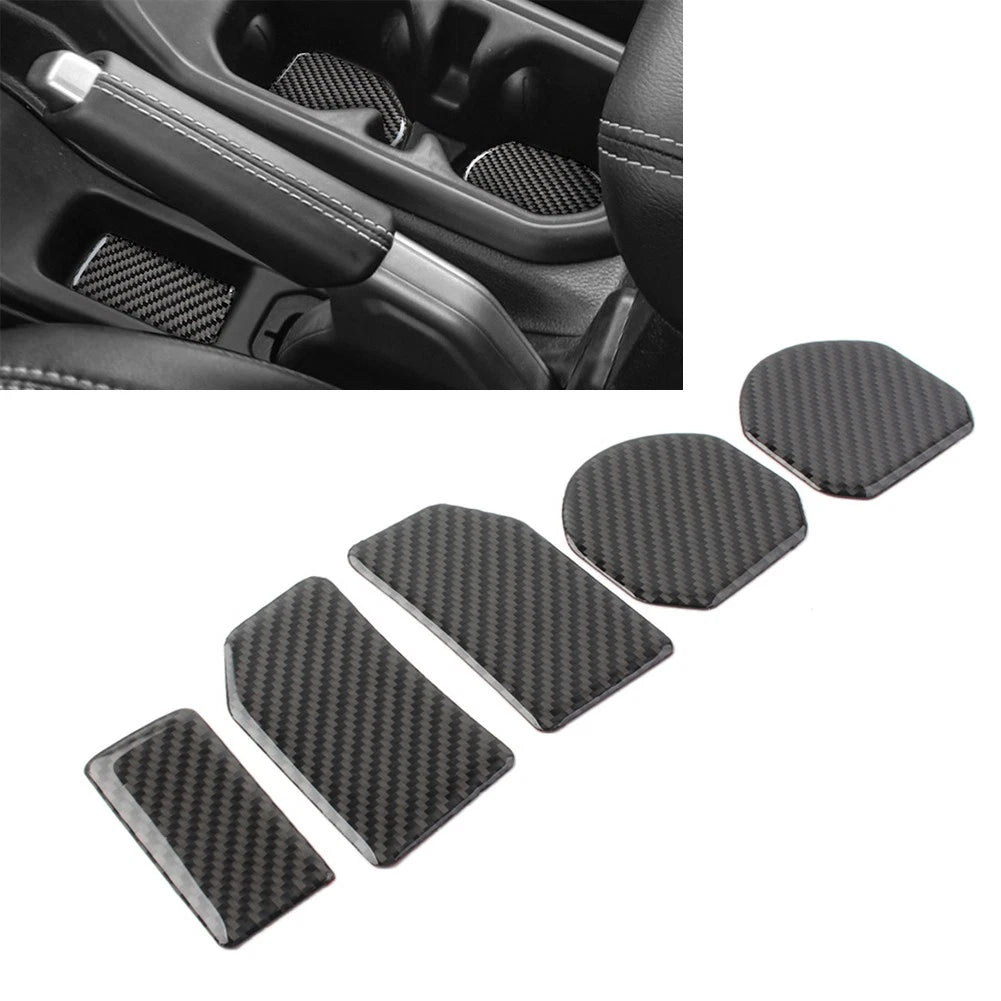 Set of 5 Water Cup Holder Mat Cover Trim for Jeep Wrangler JL (2018–2022)