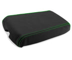 Leather Console Lid Armrest Cover for Chevrolet Camaro (1982–1992) Green Stitch