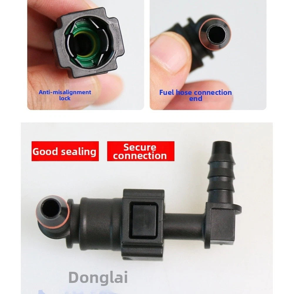 Fuel Quick Connect Fitting Set of 3 for 6mm Nylon Tube 8mm Rubber Hose