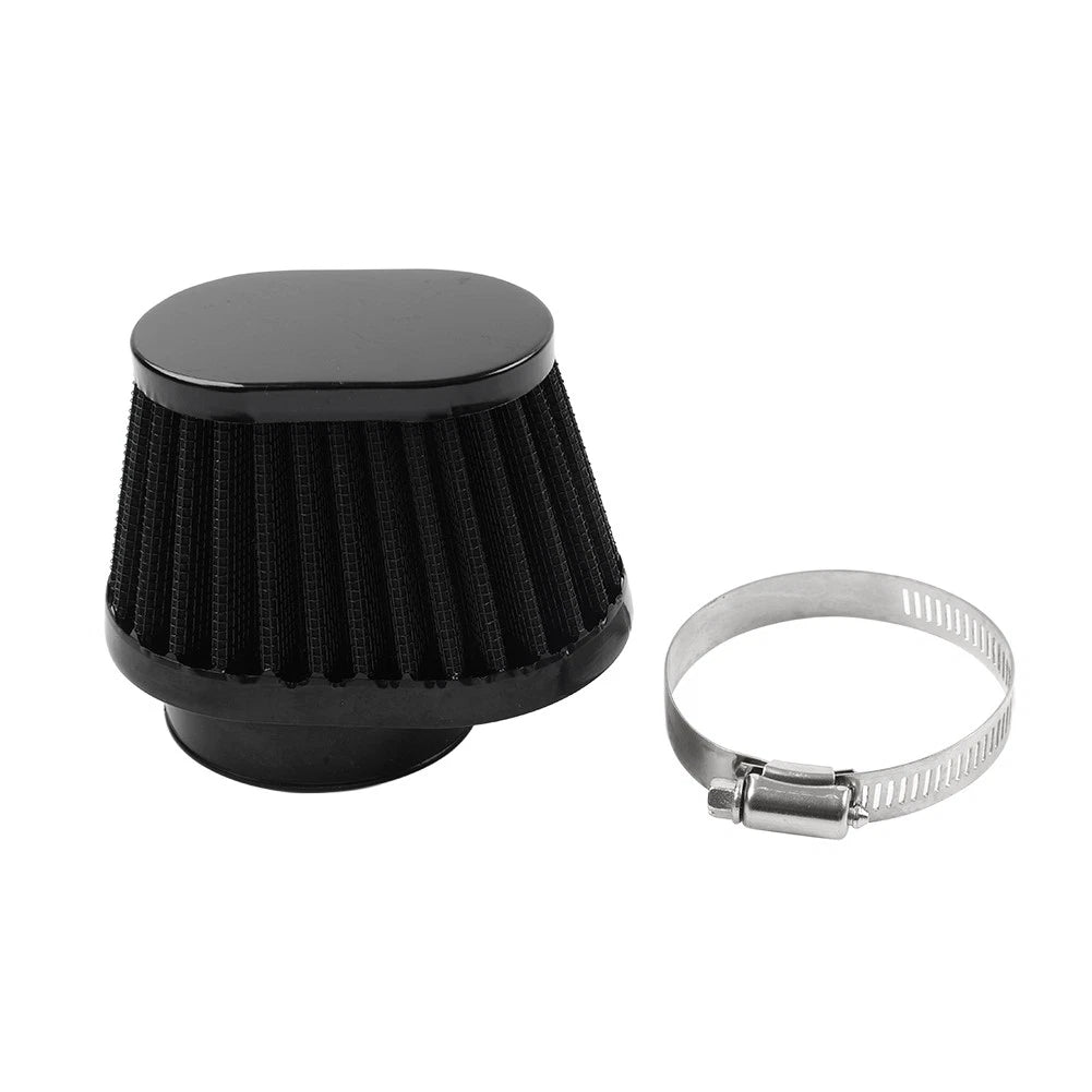 2X 55MM 2.17" Motorcycle Oval Air Intake Filter Cleaner Pod Black