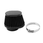 2X 55MM 2.17" Motorcycle Oval Air Intake Filter Cleaner Pod Black