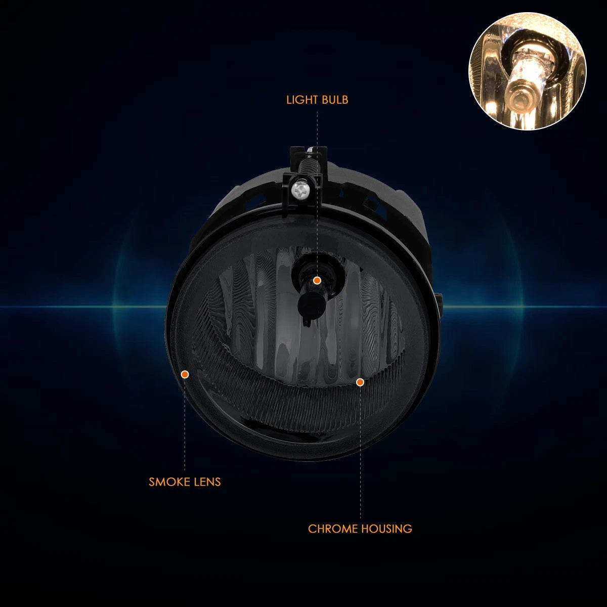Set of 2 Smoked Lens Fog Lights with Switch for Jeep Compass/Patriot (2007–2009)