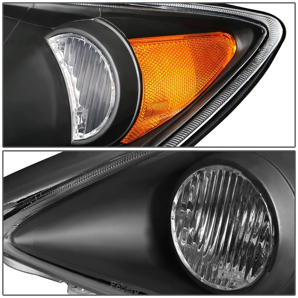 Pair of Black Housing Amber Corner Headlights for Toyota Camry (2005–2006)