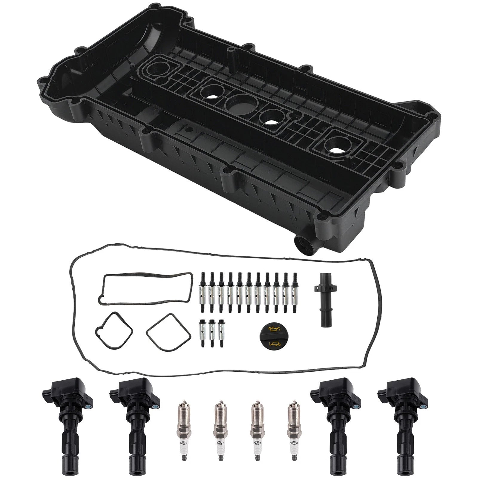 Set of 4 Ignition Coils + Valve Cover Gasket Bolts for Mazda 5 (2006–2010)