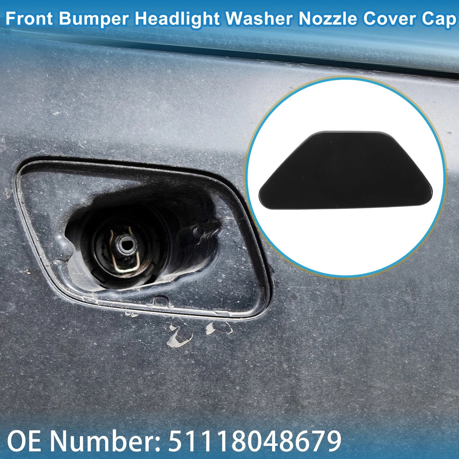 Front Left Washer Nozzle Cover Cap No. 51118048679 for BMW 528i (2011–2016)