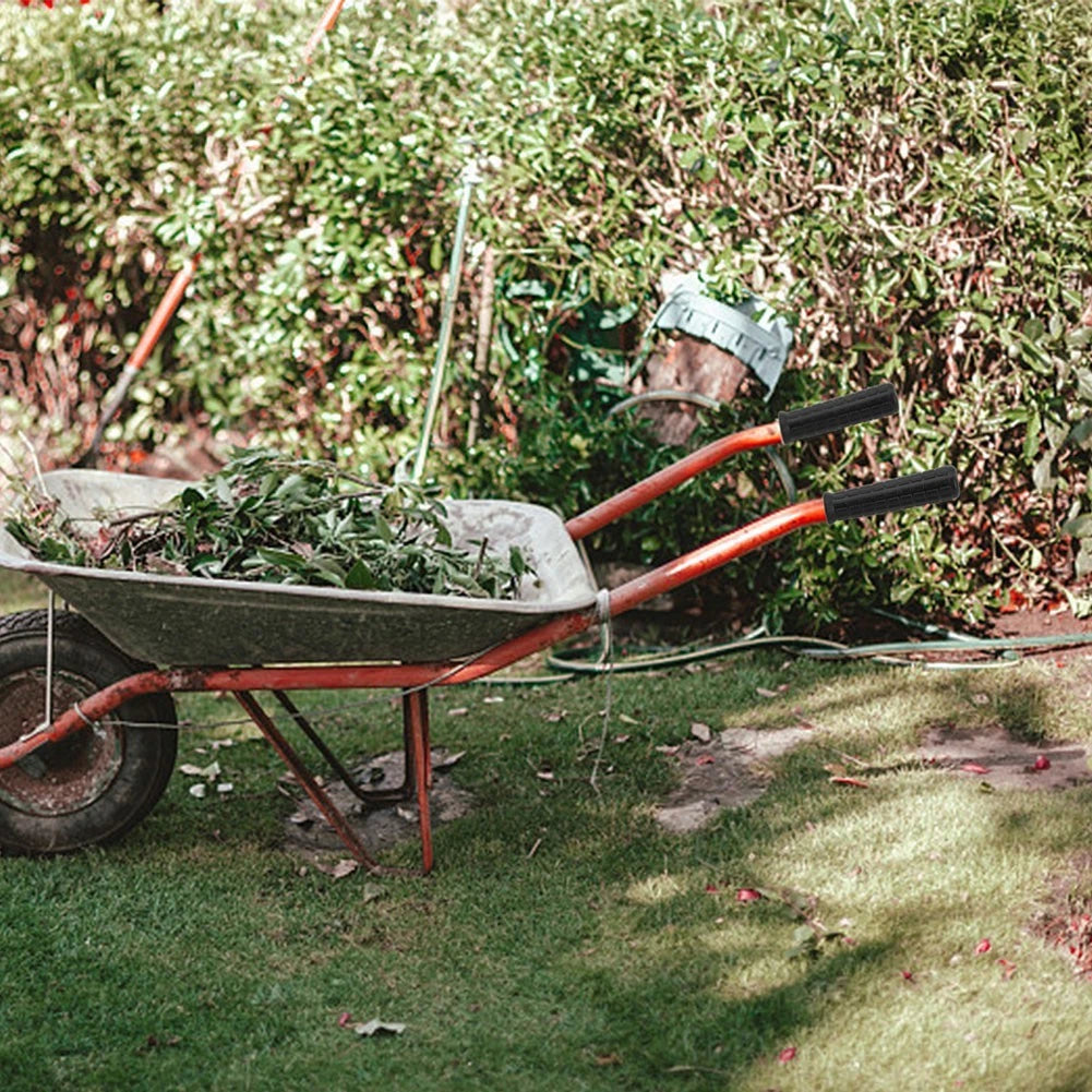 2X Ergonomic Rubber Wheelbarrow Handles Non-Slip Design for Heavy Loads