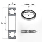 Deep Groove Ball Bearing 6919VV for Scooter Skateboard Wheel (95x130x18mm)