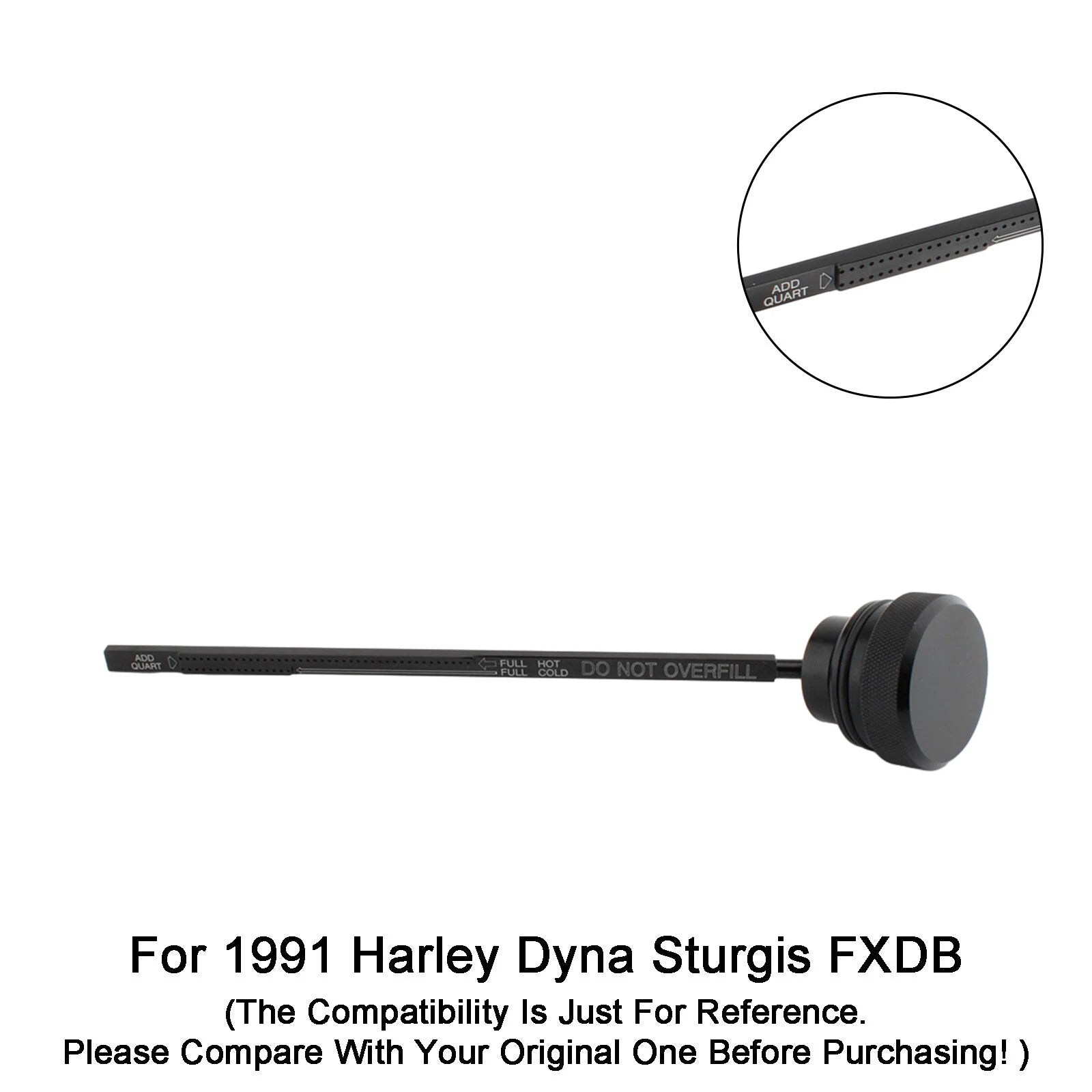 Oil Dipstick Tank Cap Plug 0710-0001 for Dyna Wide Glide FXDL (1991–1998) Black