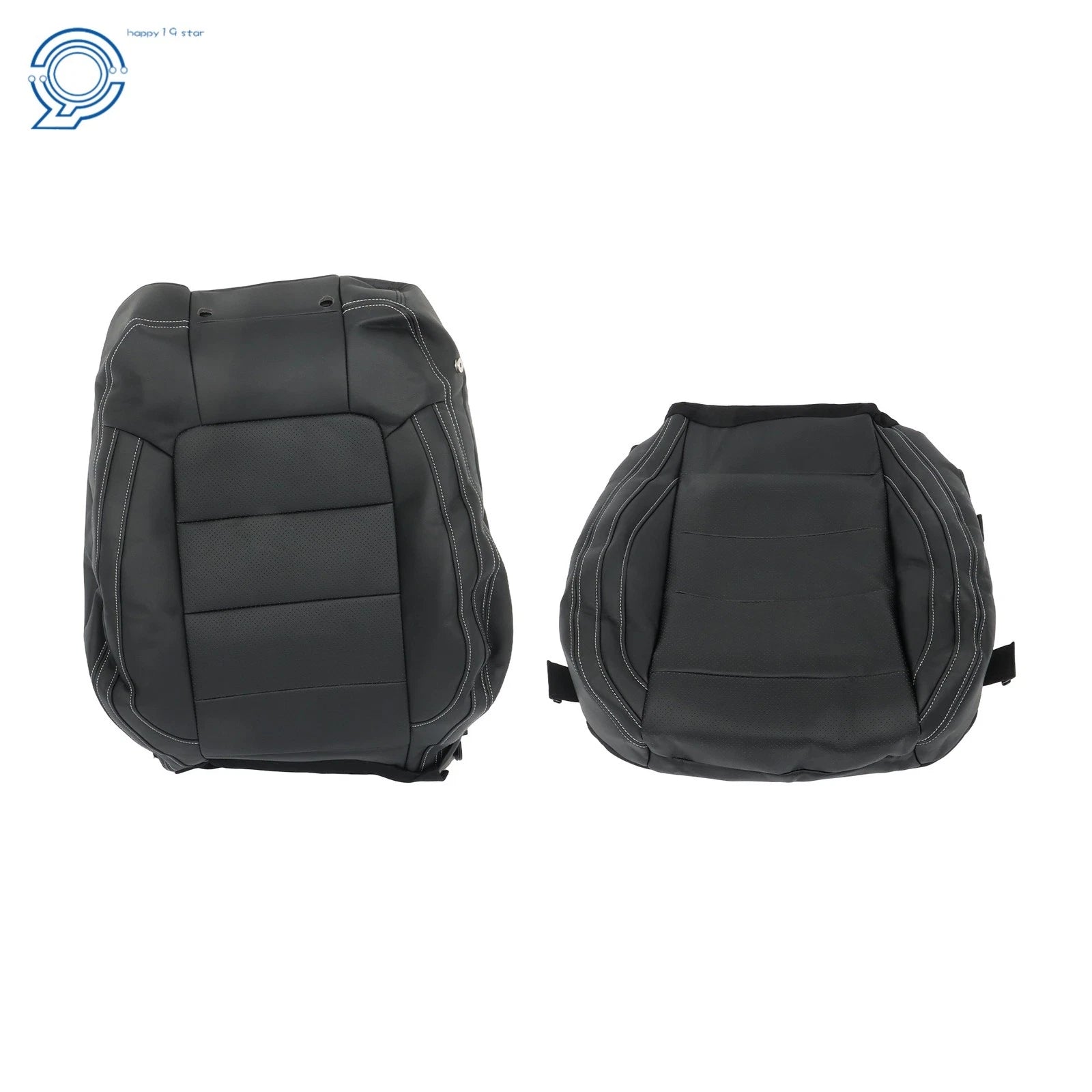 Leather Seat Cover Set for Ford Mustang (2015–2023) Perforated Black