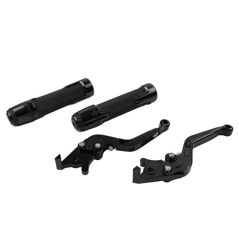 Set of 2 Black Extendable Brake Clutch Lever Handlebar Grips for Yamaha YZF R1 (2009–2014)