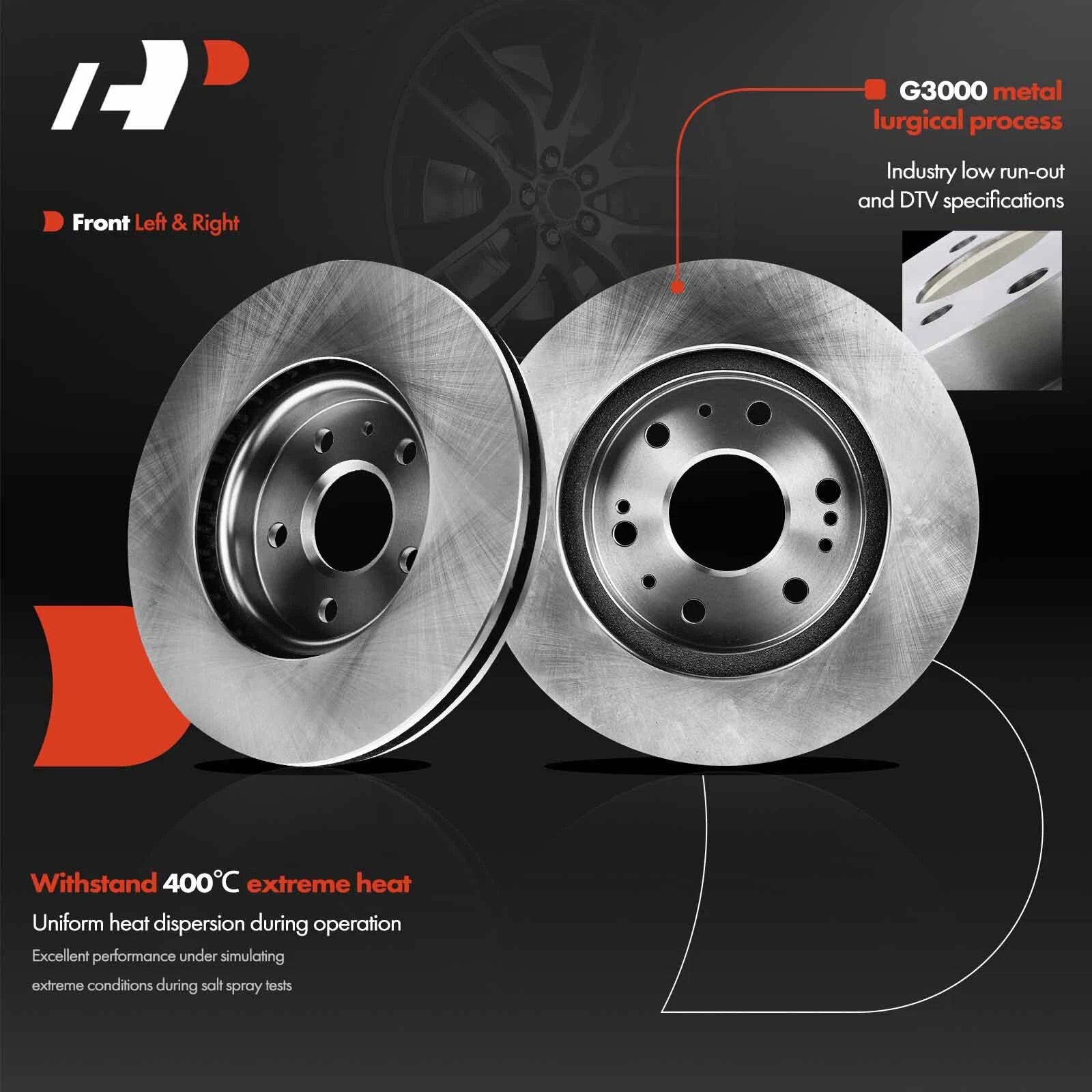 Front Disc Brake Rotors for Chevy Equinox Malibu Impala (2010-2017)