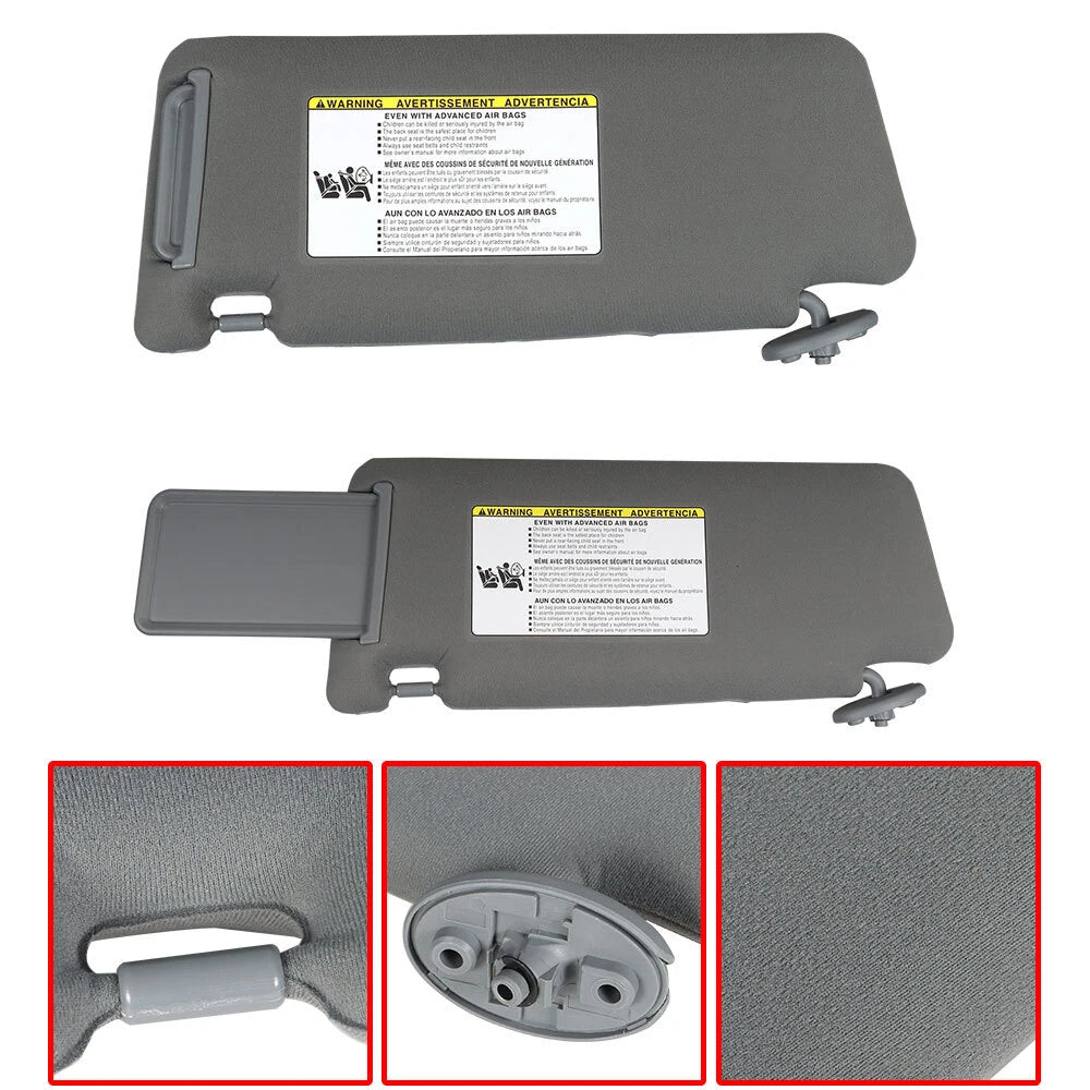 Set of 2 Sun Visors for Toyota Tacoma (2005–2015) Gray