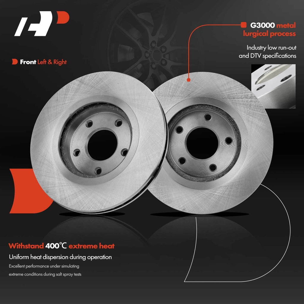 Front Disc Brake Rotor & Ceramic Pad Set for Nissan Juke (2011-2017)