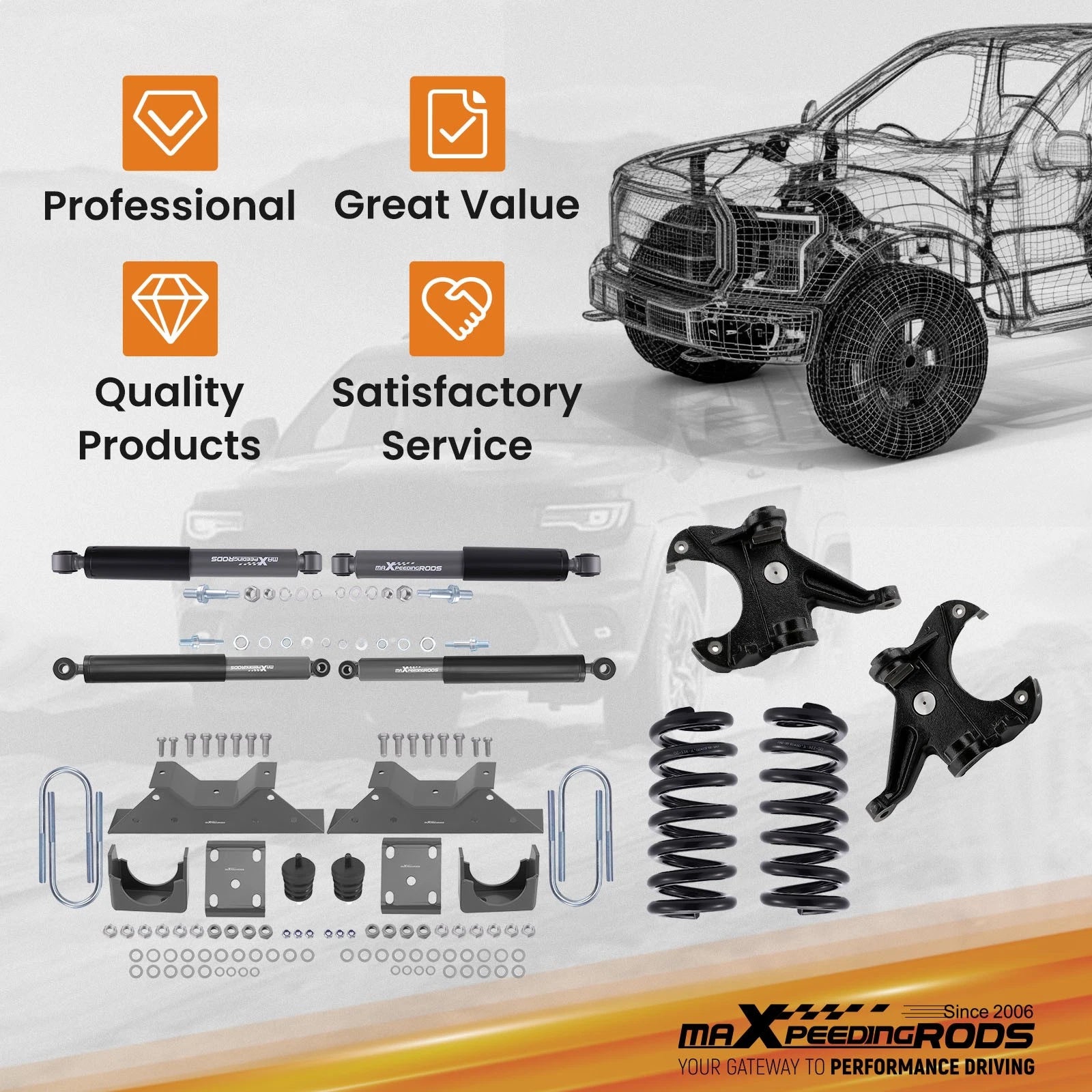 Lowering Drop Kit 1.25" for Chevy GMC C10 C15 (1973–1987)