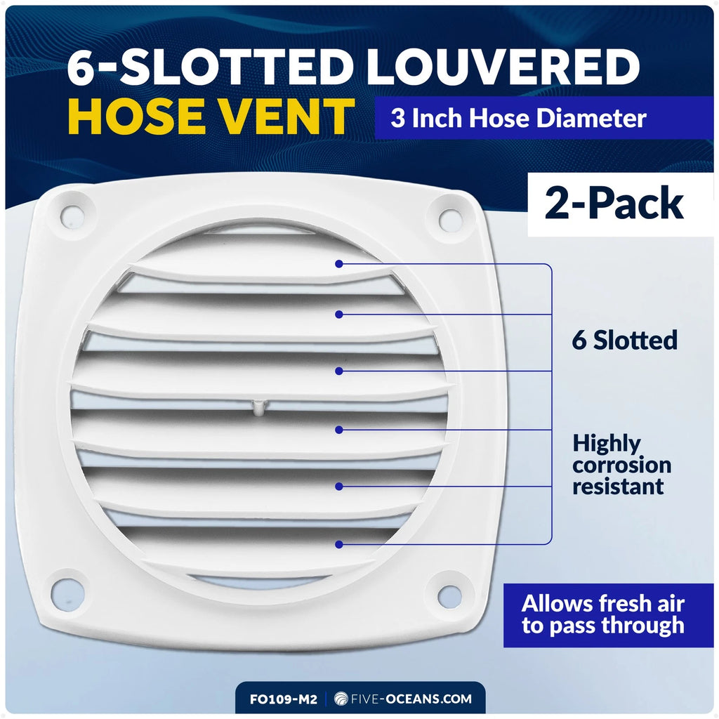 2X 6-Slotted Louvered Hose Vent for FO109-M2 (3-inch Hose Diameter)