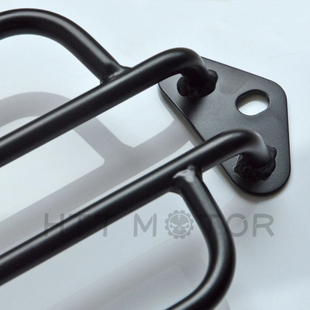 Black Solo Seat Luggage Rack & Bolt for Harley Sportster XL883 XL1200 (2004–2015)