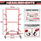 Adjustable Mobile Bumper Storage Rack for Auto Body Shop