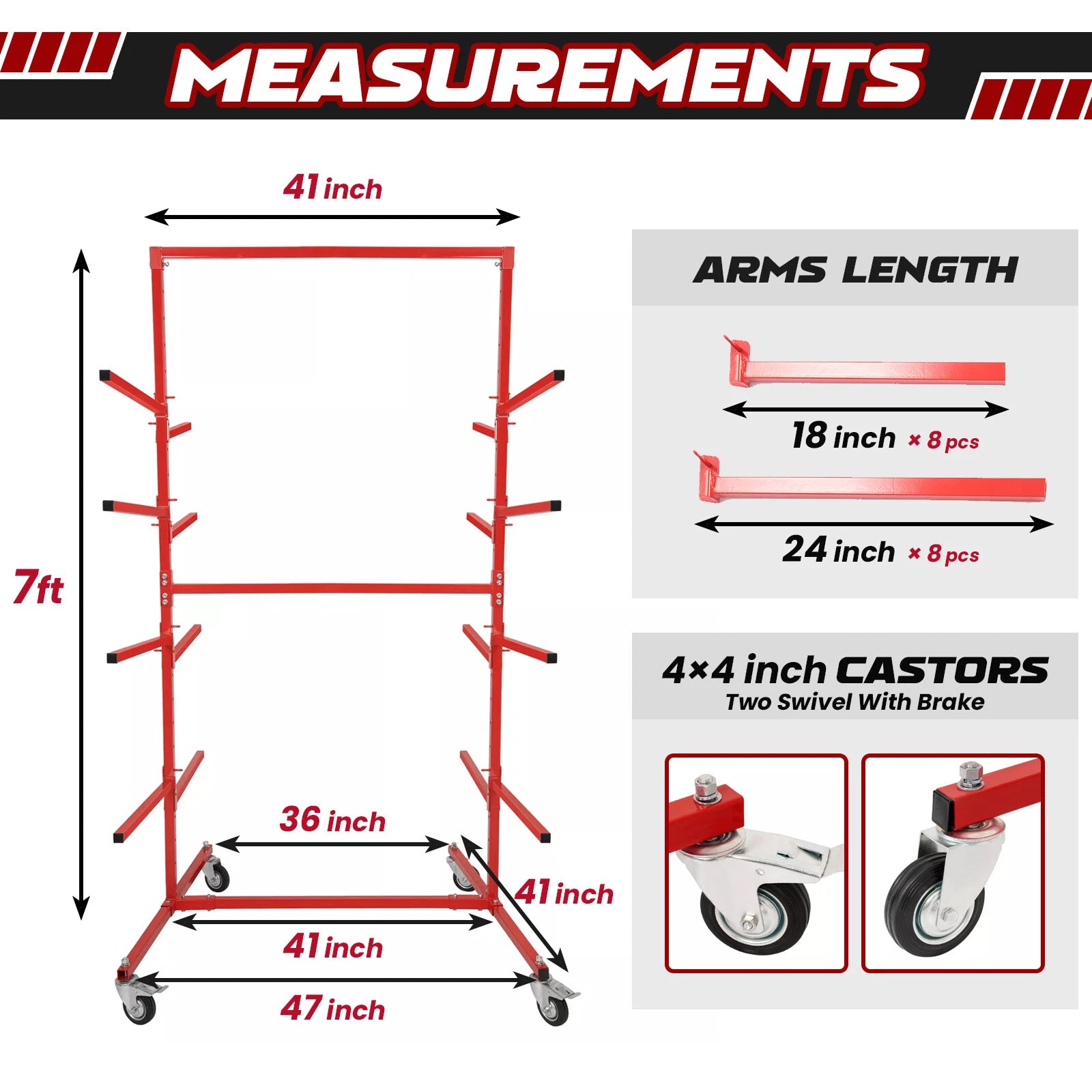 Adjustable Mobile Bumper Storage Rack for Auto Body Shop
