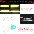 Glow-In-The-Dark Fluorescent Green Rear Trunk Safety Decal Strips Kit for Auto (2010-2020)