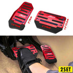 Set of 2 Red Automatic Non-Slip Gas Brake Pedal Covers for Car Accessories