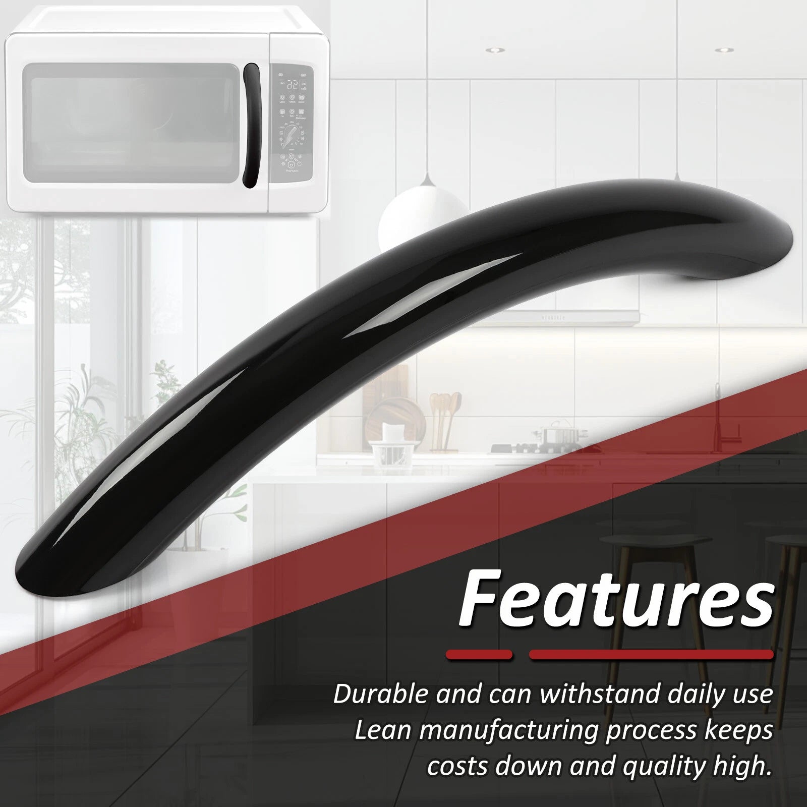 Microwave Door Handle for Whirlpool Microwave (Compatible)