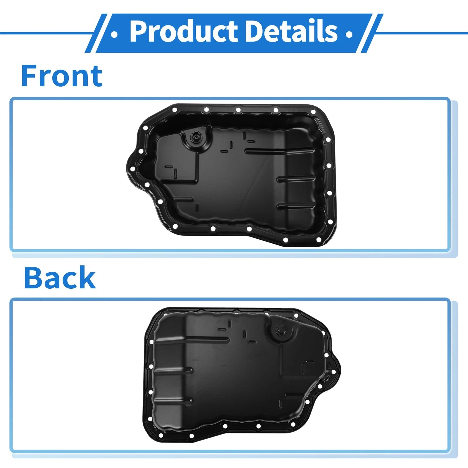 1 Pc Engine Oil Pan No.3510673021 for Toyota Camry (2015–2018) Steel Black