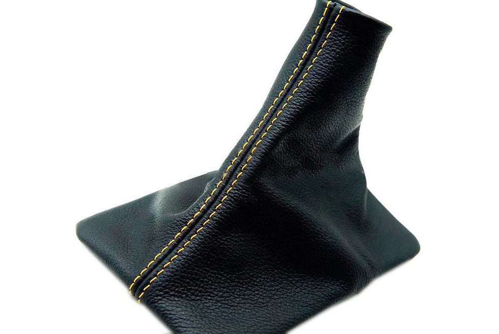 Shift Boot Cover for Ford Mustang (2005–2009) Yellow Stitch PVC Leather