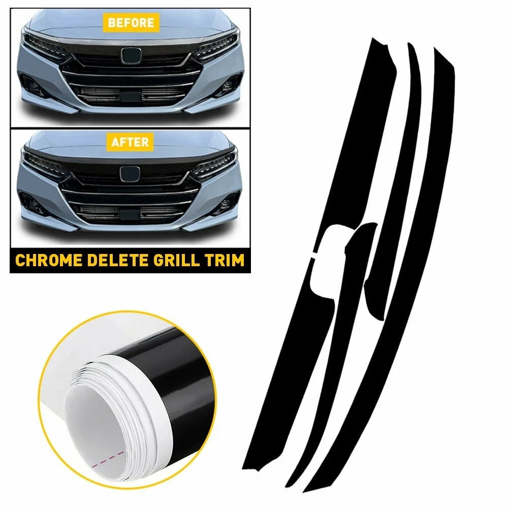 Front Grille Chrome Delete Blackout Vinyl Trim for Honda Accord (2021–2022)
