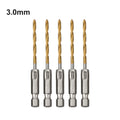 Set of 5 HSS Drill Bits 1/4 Inch Hex Shank (5, 6, 5mm)