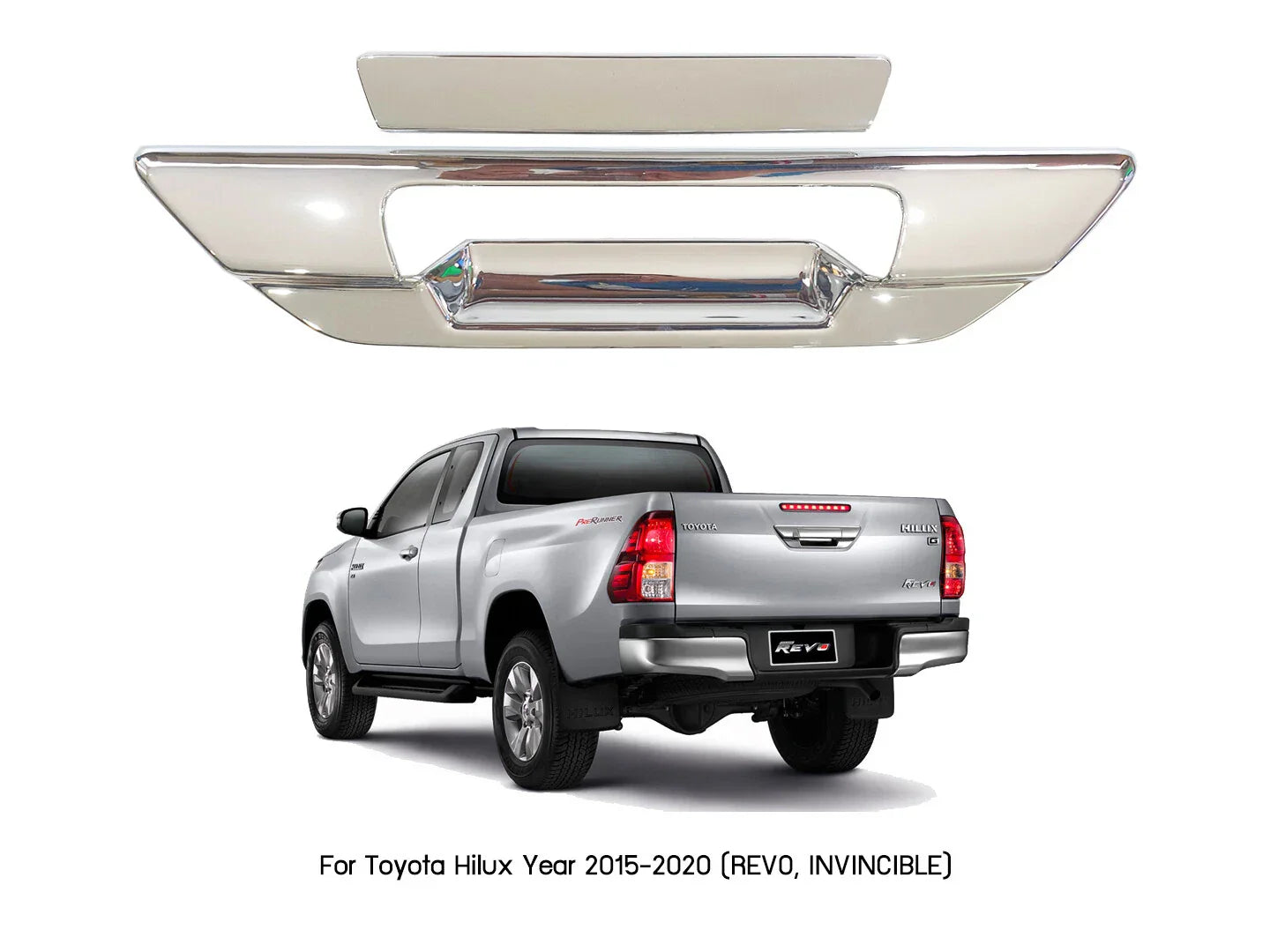 Chrome Tailgate Door Handle Covers for Toyota Hilux Revo (2015-2020)