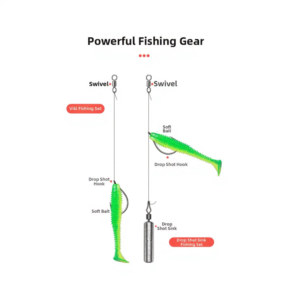20-Pack Dragon Scale Fishing Hooks Flat Shank Enhanced Toughness