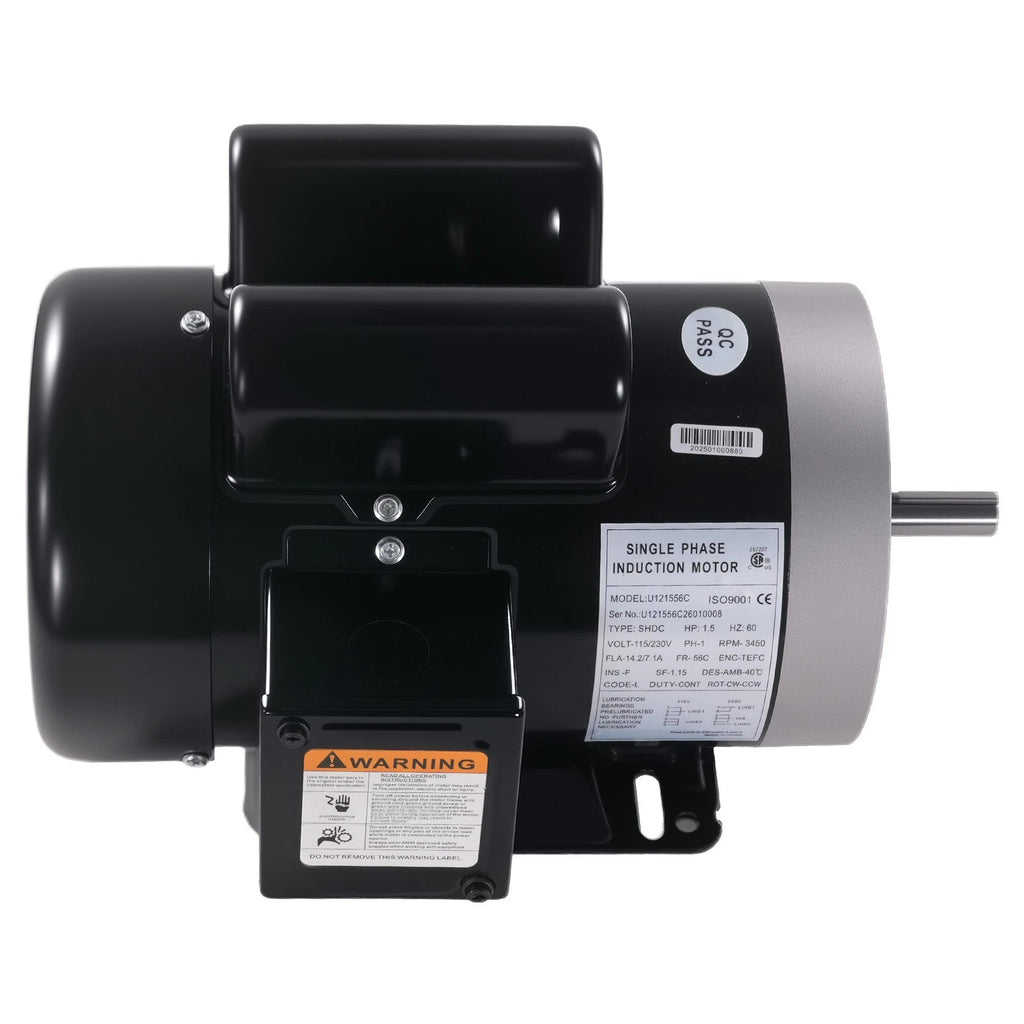 1.5HP Electric Motor 115V/230V 3450RPM 56C Frame ODP CCW