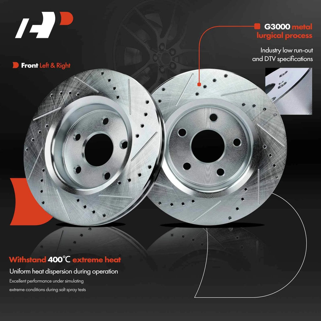 Front Drilled Brake Rotors & Pads for Jeep Grand Cherokee (2005–2010)