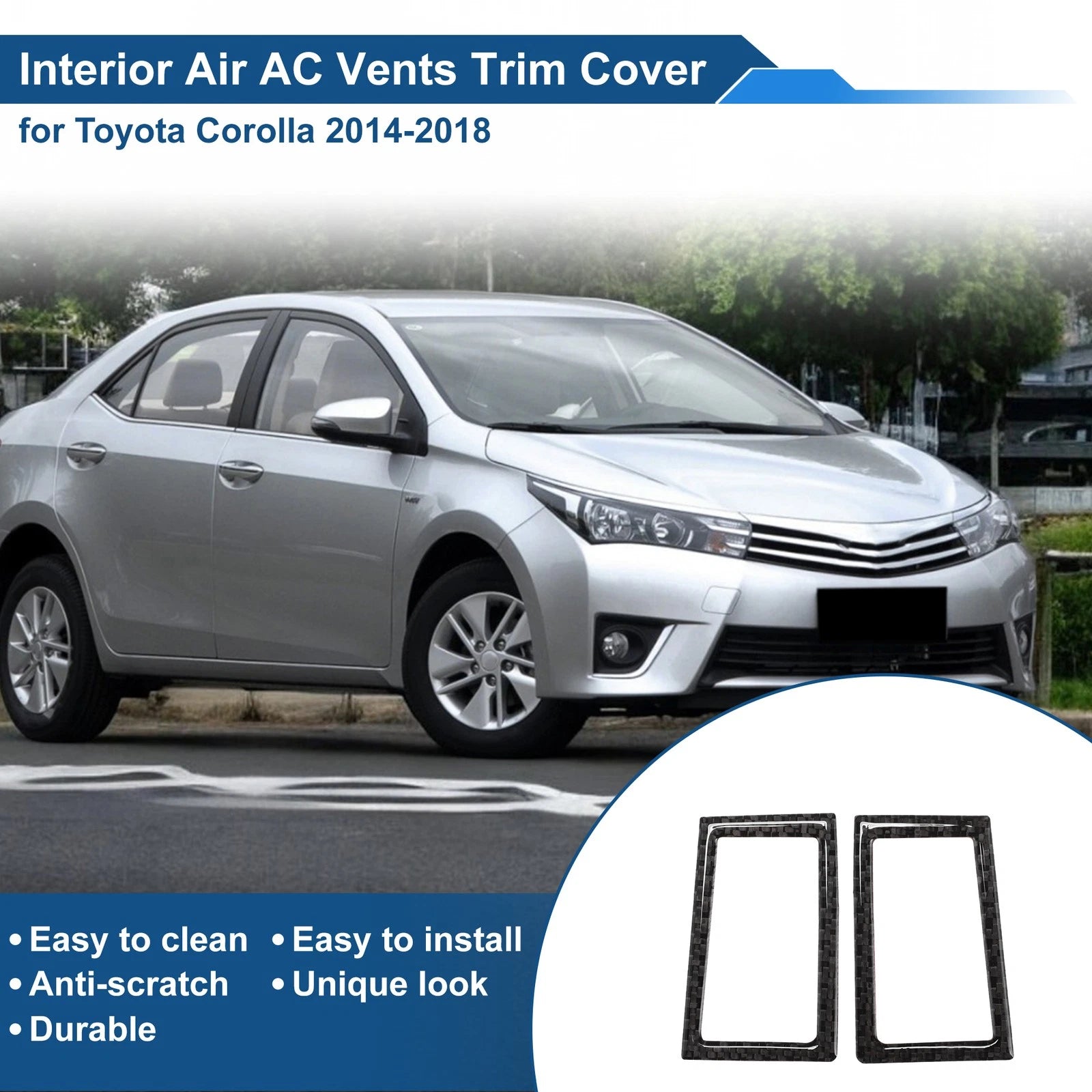 Air Condition Outlet Vent Trim Cover Frame for Toyota Corolla (2014–2018) 1 Pair