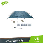 Pool Safety Cover for Rectangle Pools (12x24 Ft) Green