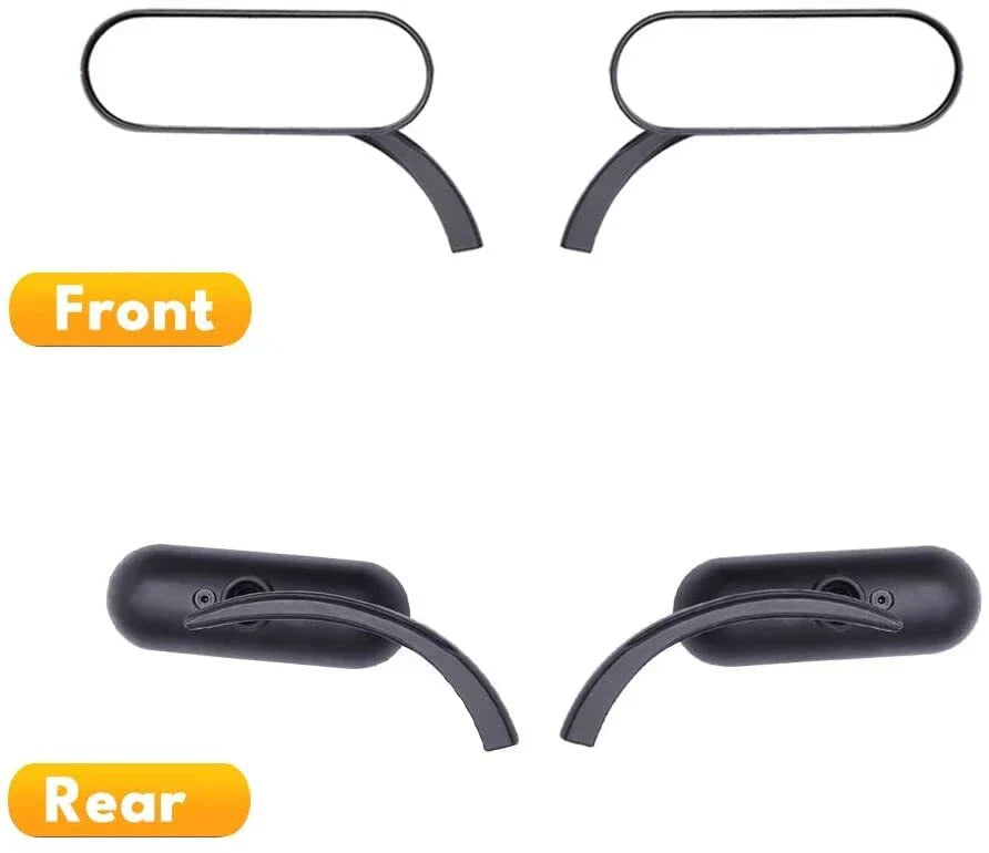 Black Billet Mini Oval Motorcycle Mirrors for Harley Softail Sportster