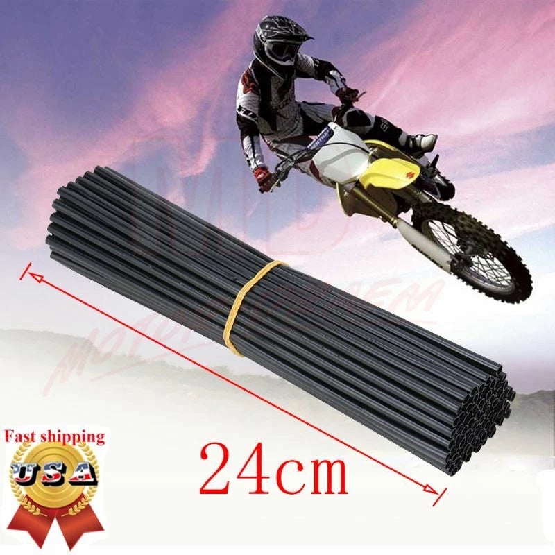 72Pcs Spoke Skins Covers for Motocross Motorcycle Wheel Rim Guard