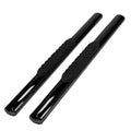 Blk 4in Oval Straight w/Pads Step Nerf Bar for 15-19 F-150/250/350 Standard Cab