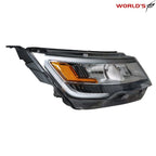 Set of 2 Headlight Assemblies for Ford Explorer (2016–2018) with LED DRL Chrome