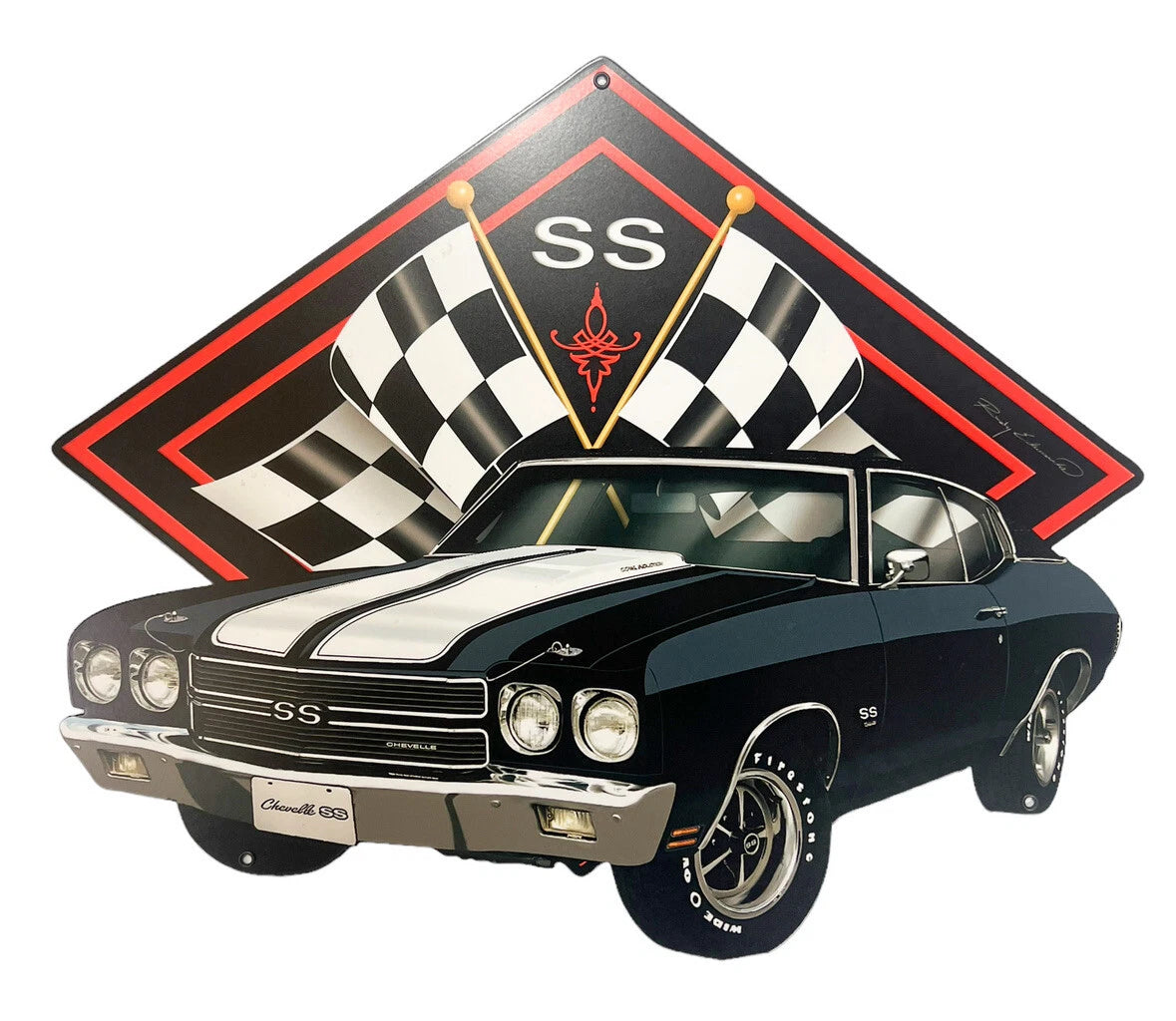 Metal Flag Sign for Chevy Chevelle SS (1966–1970)