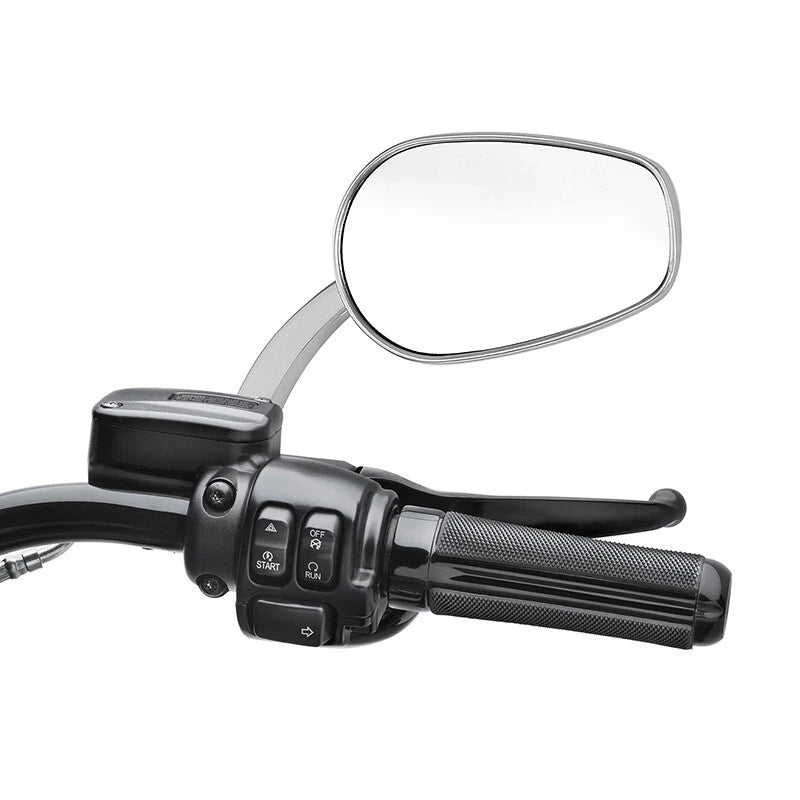 Satin Chrome Large Rear-View Mirrors for Harley Street Glide Softail Fatboy
